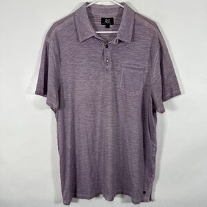Rock & Republic Polo Shirt Mens Size XXL 2XL Lavender Purple Distressed Look SS